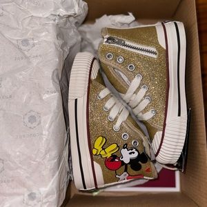 COPY - Size 7.5 toddler Mickey Mouse sneakers gold glitter (never worn)